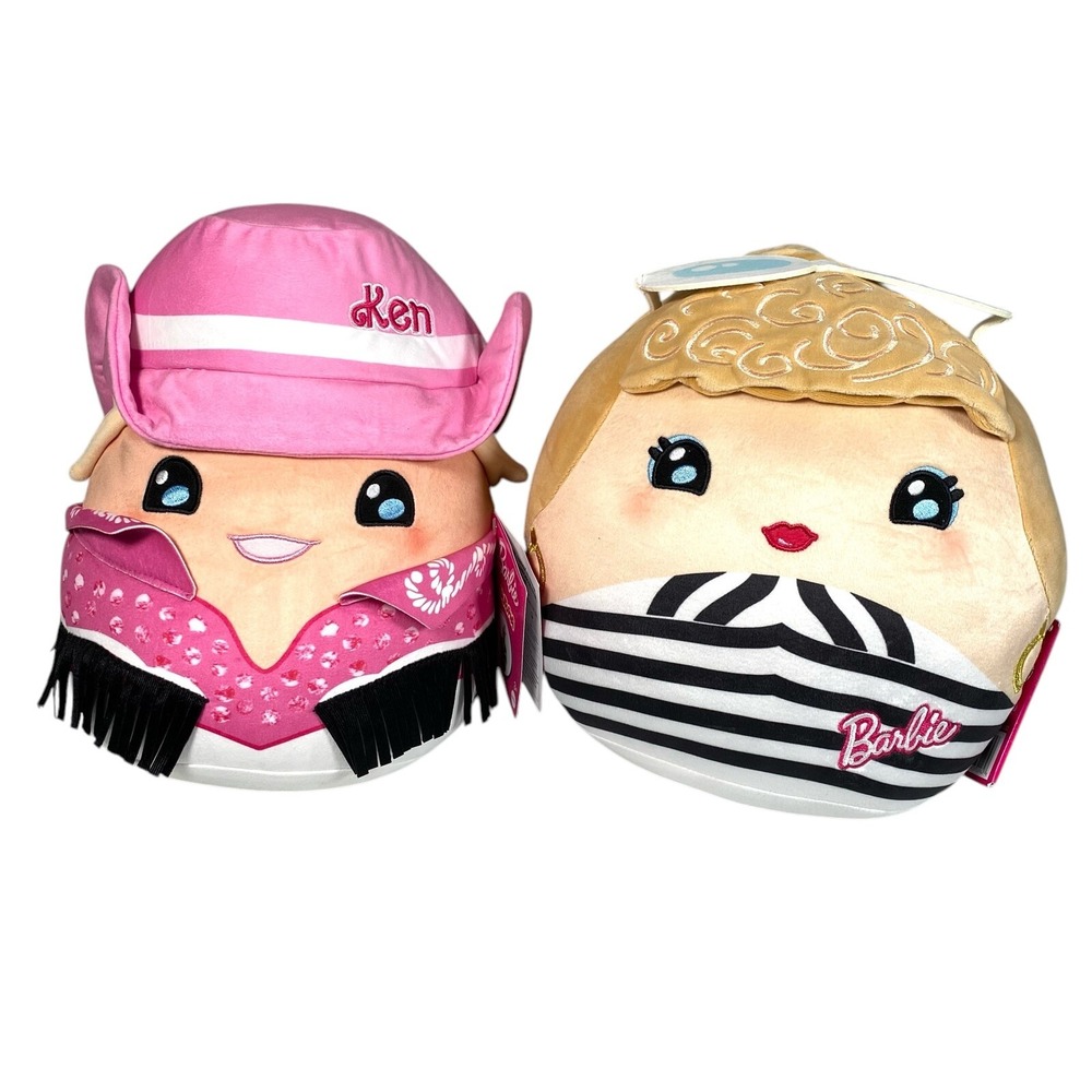 Barbie and Ken Squishmallow Cowboy Swim NEW Mattel Cuutopia Plush Set of 2 10"
